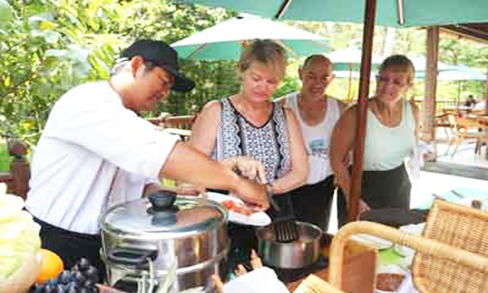 Cooking class at hotel.