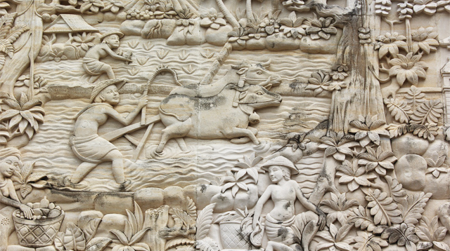 Relief on Badung Riverside wall