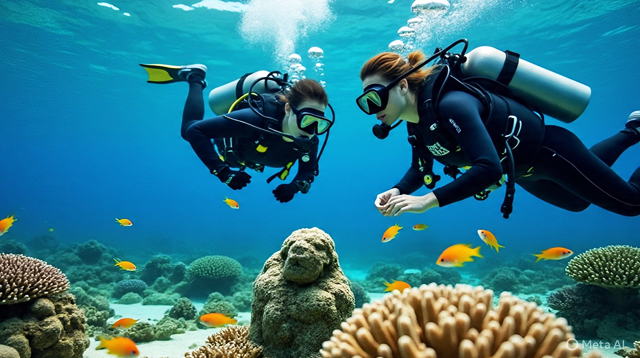 two divers in action